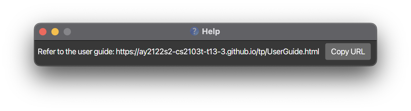 help message